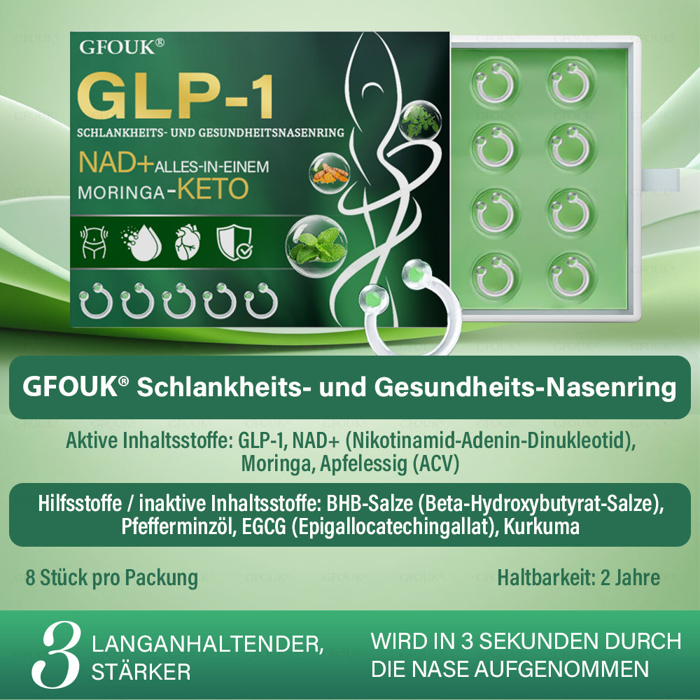 ✅ Hergestellt und versendet aus Deutschland | GFOUK® 𝐆𝐋𝐏-𝟏 Schlankheits- & Gesundheit Nasenring｜⚡ Schnelles Fettverbrennen & Stoffwechselbalance