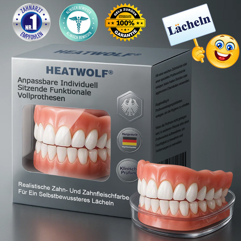 ✅ Hergestellt und versendet aus Deutschland | HEATWOLF® Anpassbare, individuell sitzende funktionale Vollprothesen🍀
