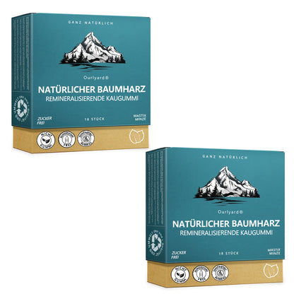 ✅ Hergestellt und versendet aus Deutschland | Ourlyard® Natürlicher Baumharz-Remineralisierungskaugummi – Zuckerfreier Xylit-Kaugummi mit Hydroxylapatit 🍀