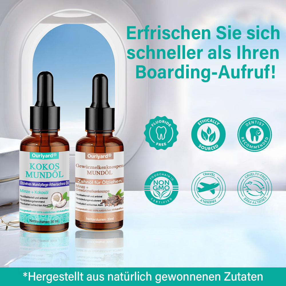 ✅ Hergestellt und versendet aus Deutschland | Ourlyard® Kokos- & Nelkenöl-Mundspülung (Repariert Zahnfleisch, behandelt Parodontitis, Mundgeruch und Mundgeschwüre)