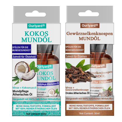 ✅ Hergestellt und versendet aus Deutschland | Ourlyard® Kokos- & Nelkenöl-Mundspülung (Repariert Zahnfleisch, behandelt Parodontitis, Mundgeruch und Mundgeschwüre)