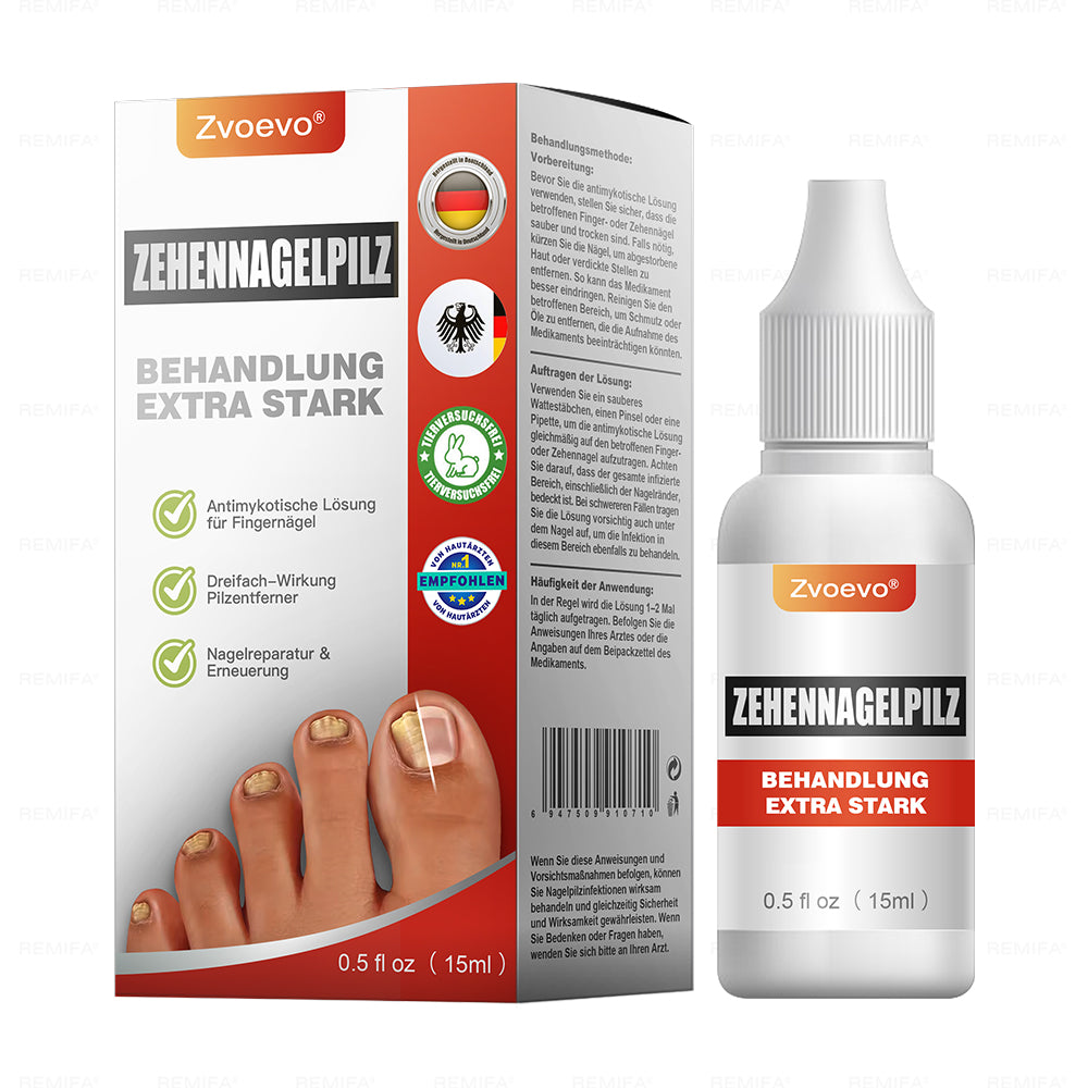 ✅ Hergestellt und versendet aus Deutschland | Zvoevo® Extra Starkes Nagelpilz-Behandlungsmittel, Antimykotische Lösung für Zehen- oder Fingernägel-up