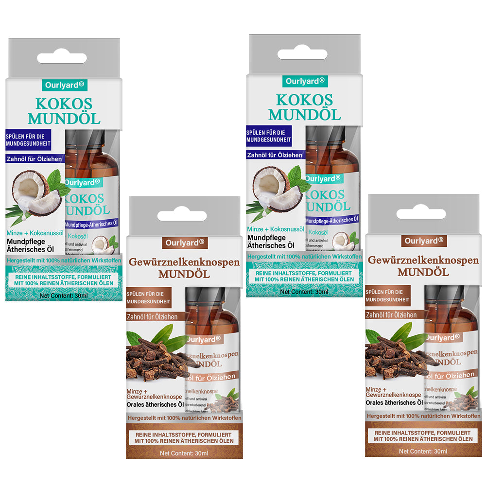 🦷2x Kokosnussöl + 2x Nelkenöl🦷