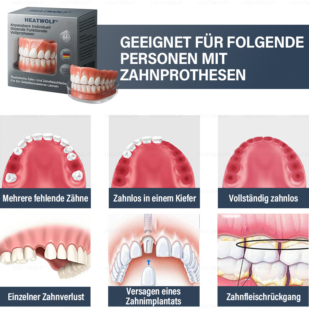 ✅ Hergestellt und versendet aus Deutschland | HEATWOLF® Anpassbare, individuell sitzende funktionale Vollprothesen🍀