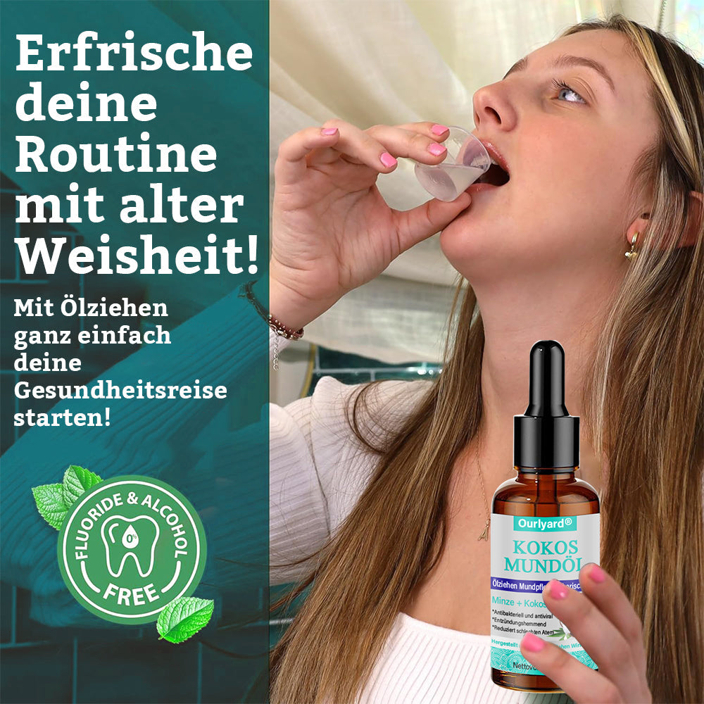 ✅ Hergestellt und versendet aus Deutschland | Ourlyard® Kokos- & Nelkenöl-Mundspülung (Repariert Zahnfleisch, behandelt Parodontitis, Mundgeruch und Mundgeschwüre)